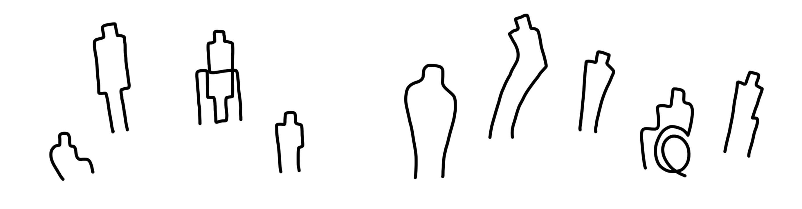 Illustration of diverse figures scattered and isolated, representing disability before community