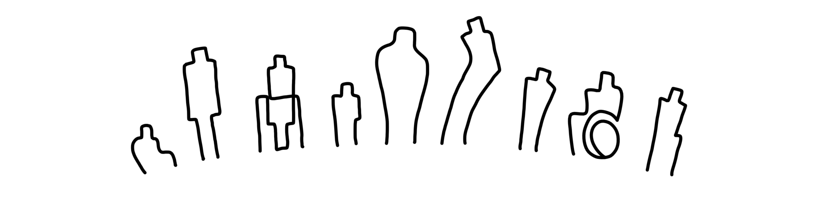 Illustration of diverse figures standing together in a rising arc, representing collective strength