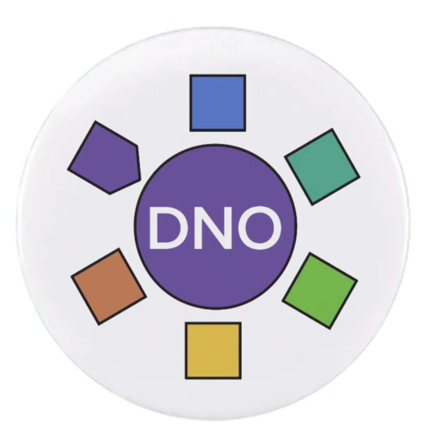 Disability Night Out button pin with DNO logo